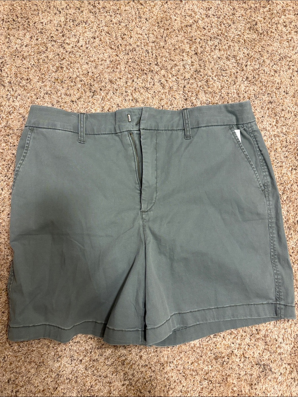 Anne Klein Olive Green Flat-Front Women's Shorts